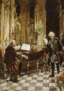 franz schubert a romanticized artist s impression of bach s visit to frederick the great at the palace of sans souci in potsdam USA oil painting artist